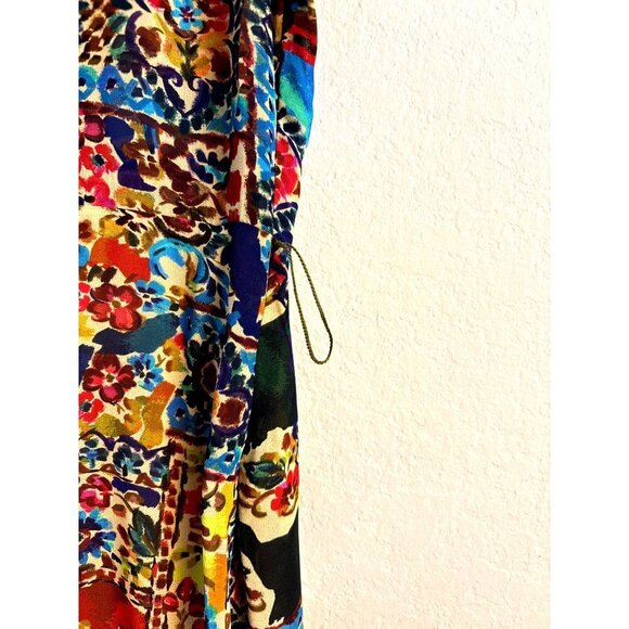 Zara Long Sleeve Boho Floral Patchwork Dress With Button Detail Size M NWT - Picture 10 of 13